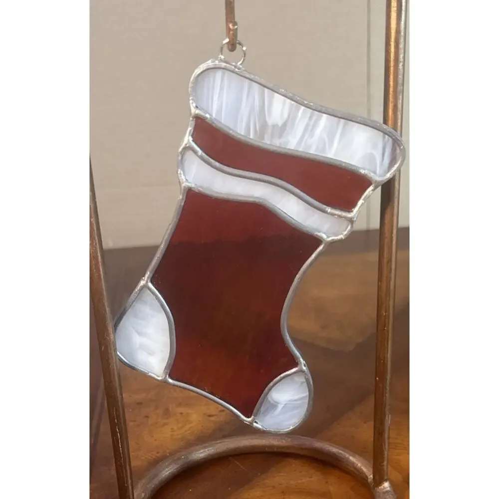 Stained Glass Christmas Angel‎ And Two Stockings